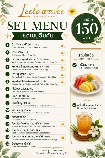 Mae Jo Golf Resort & Spa จัดโปรสุดคุ้ม “SET MENU” เพียง 150 บาท อิ่มครบทั้งคาวหวาน