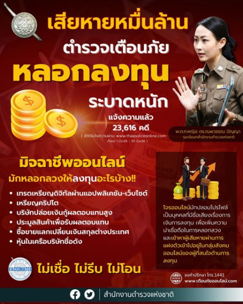 "หลอกลงทุน" ระบาดหนัก! ครึ่งปีเหยื่อโดนตุ๋นหมื่นล้าน คอลเซนเตอร์ยังหากินคล่อง