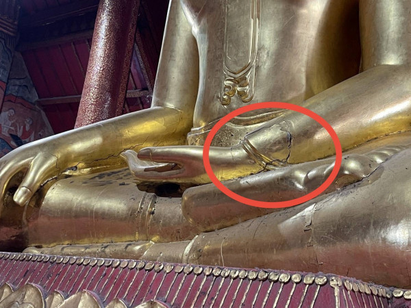 วัดภูมินทร์ น่าห่วง! แผ่นดินไหวที่ลาว ทำพระประธาน-วิหารร้าว
